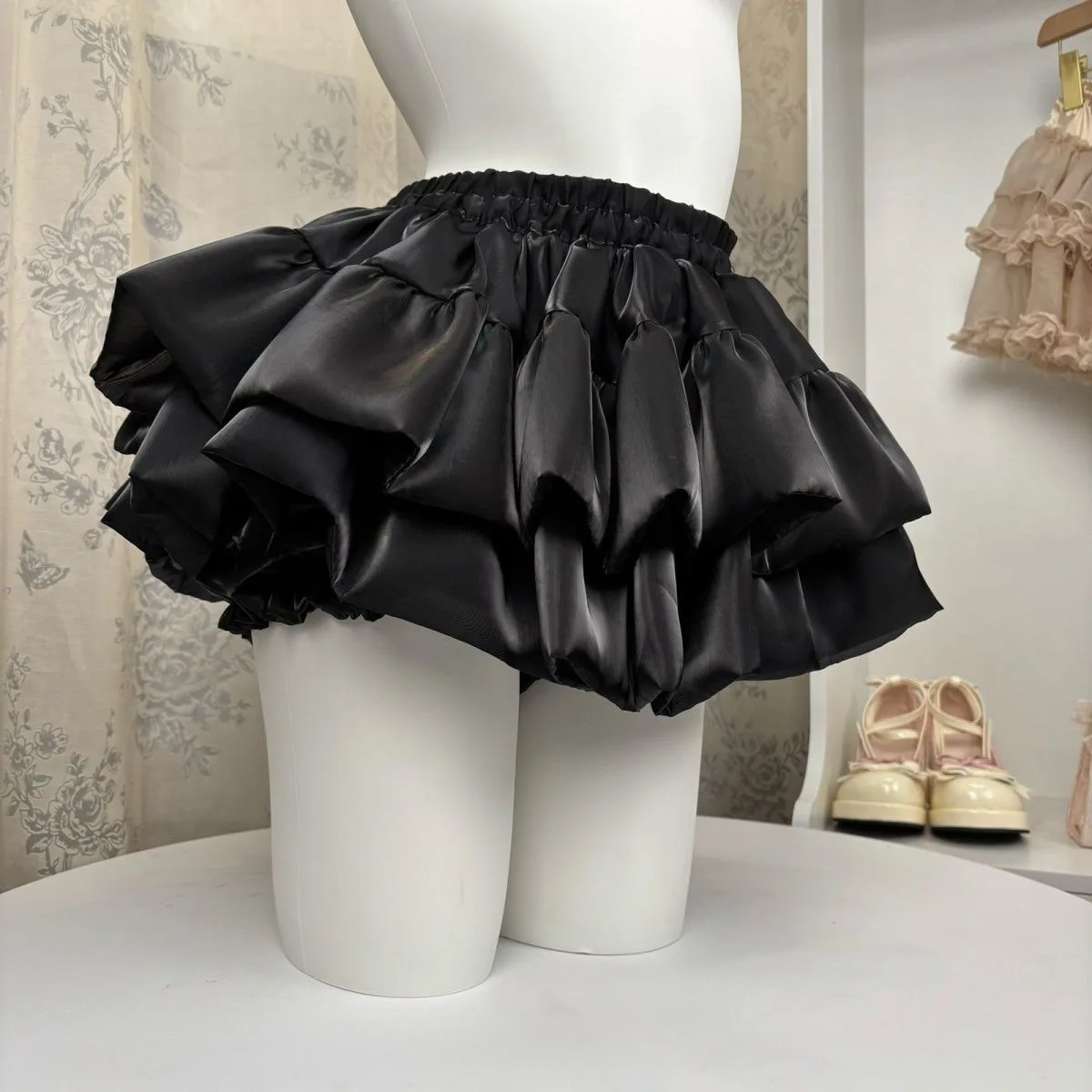 Kawaii Lolita Party Skirt Women Ruffle Layered High Waist Cute Balletcore Mini Skirt Princess Sweet Y2k Shorts
