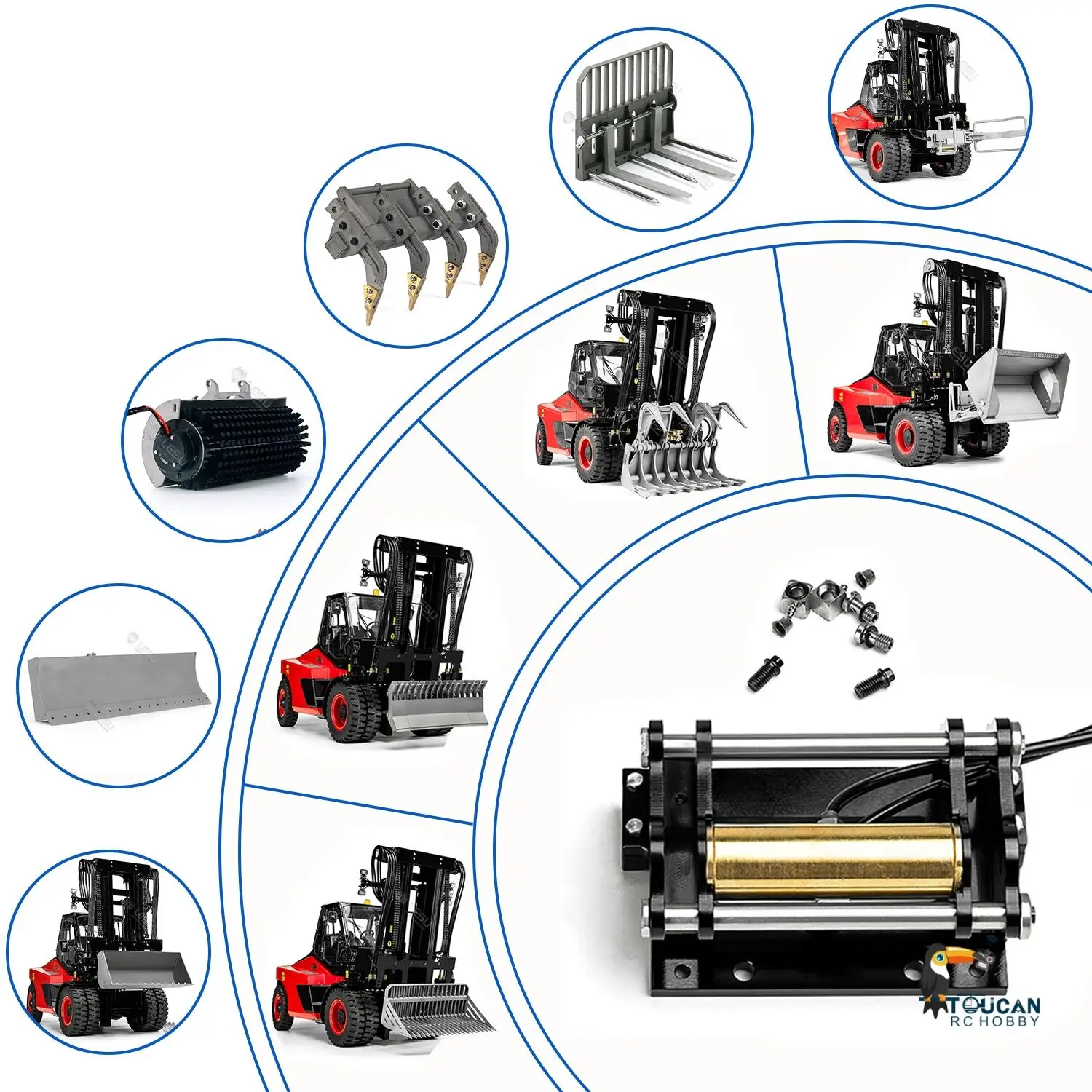 LESU Spare Metal Fast Coupler Attachment Kits for 1/14 RC DIY LD160S Model Hydraulic Forklift RD-A0014 Upgraded Part Toy TH23429