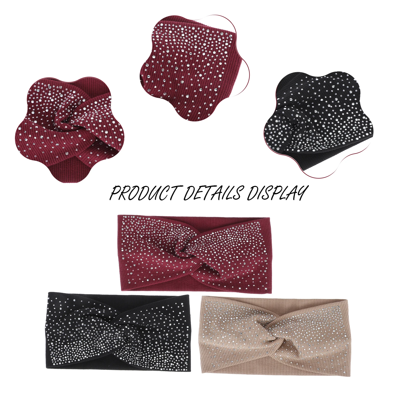 

3pcs Solid Color Knitted Cross Headbands For Yoga Sports Fitness Exercise Hair Protection Soft Elastic Comfortable Headband For