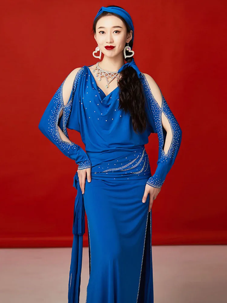 Ropa profesional de danza del vientre para mujer, traje de actuación shaabi de bellydance, baladi, vestidos de Baile Oriental, traje de 4 piezas