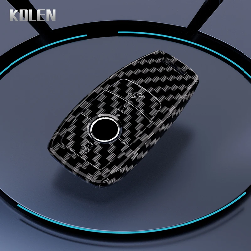 ABS Carbon Fiber Car Key Case Cover Shell For Mercedes Benz A C E S G Class GLC CLE CLA GLB GLS W177 W205 W213 W222 X167 AMG Fob