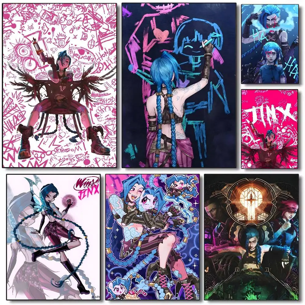 ملصق أنيمي كلاسيكي J-jinx عالي الدقة جدار لاصق مقاوم للماء لغرفة المعيشة المنزلية وغرفة النوم والديكور الجمالي #1