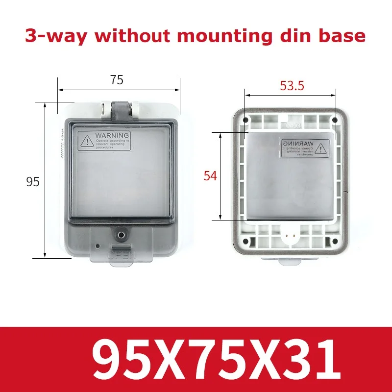 Waterdichte transparante raamafdekking IP67 ABS-kunststof voor buiten Juction Box Beschermende knopschakelaar zonder montage Din-basis