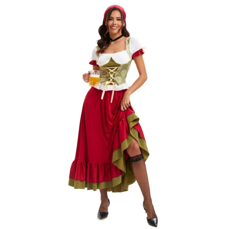 

Mh Beer Festival Performance Costume Women's Workwear DingDing Bar loween Costume Traditional German Dirndls Women