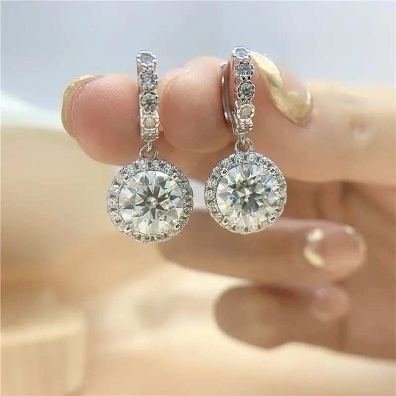 

LORIELE Real Moissanite Drop Earrings for Women Sparkling Diamond Earings 1ct 100% S925 Sterling Silver Jewelry Wholesale GRA