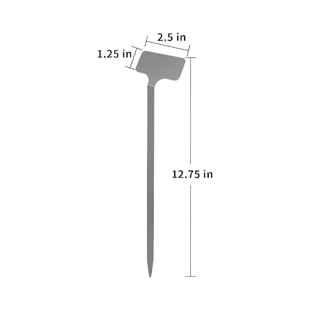 304 Stainless Steel Garden Markers 12.75in Length 2.5x1.25in Label Area Set of 10 Reusable Plant Identification Tags