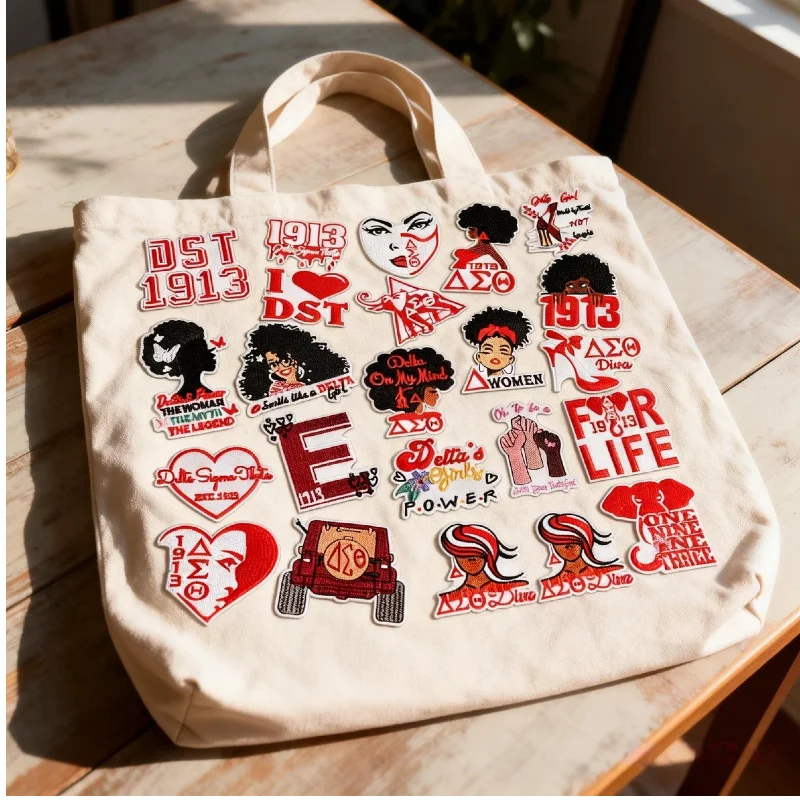 

10/12PCS Wholesale 1973 DST Pink Theme Embroidery Cloth Elephant Bag Decorative Patch Independence Day Ironing Bag/hat/cloth