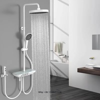 Brass Music Key Glowing Starry Sky Shower Head Set with Digital Display and Four Functions for Home Use Brass