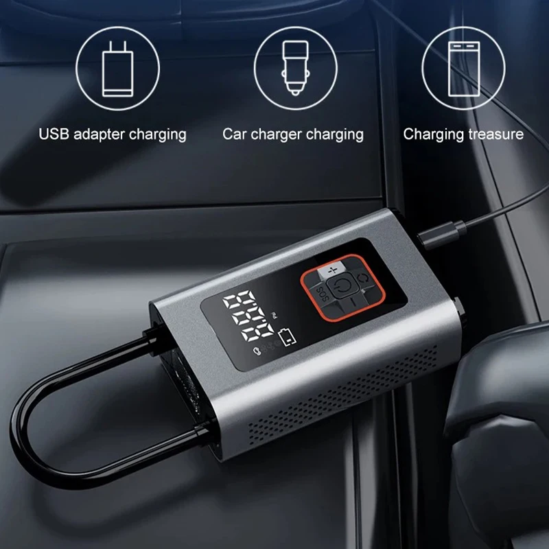 

150PSI автомобильный воздушный насос беспроводной насос для накачивания шин 4000 мАч перезаряжаемый насос для накачивания автомобильных шин с насосом со светодиодным экраном