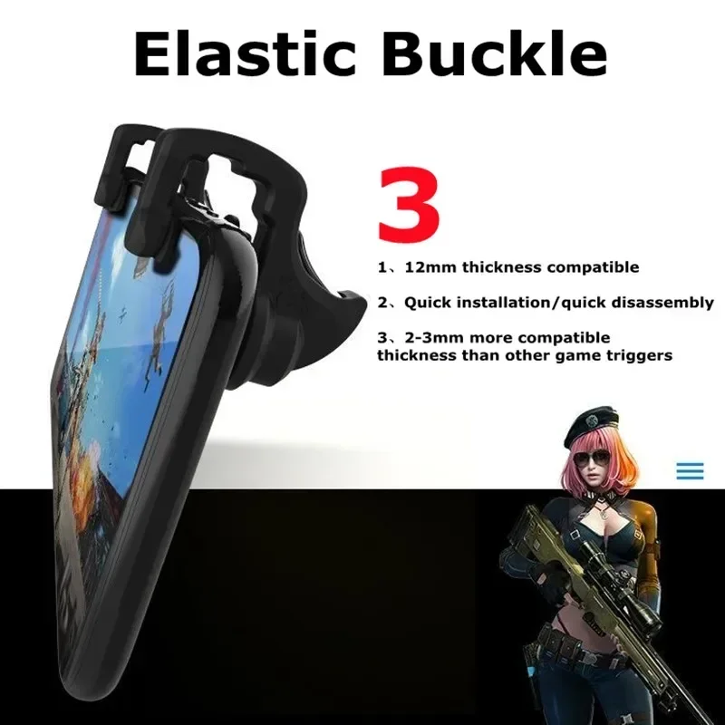 2Pcs Mobile Phone ABS PUBG Game Trigger L1 R1 Aim Shooting Alloy Key Buttons for IPhone IOS Android Universal Gamepad Controller