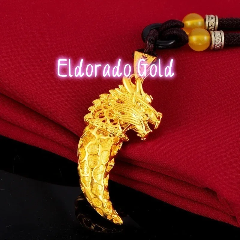 

Eldorado Gold Eldorado 2025 2025Fashionable And Atmospheric AU750 18K Gold Antique Style Domineering Men's Wolf Tooth Necklace