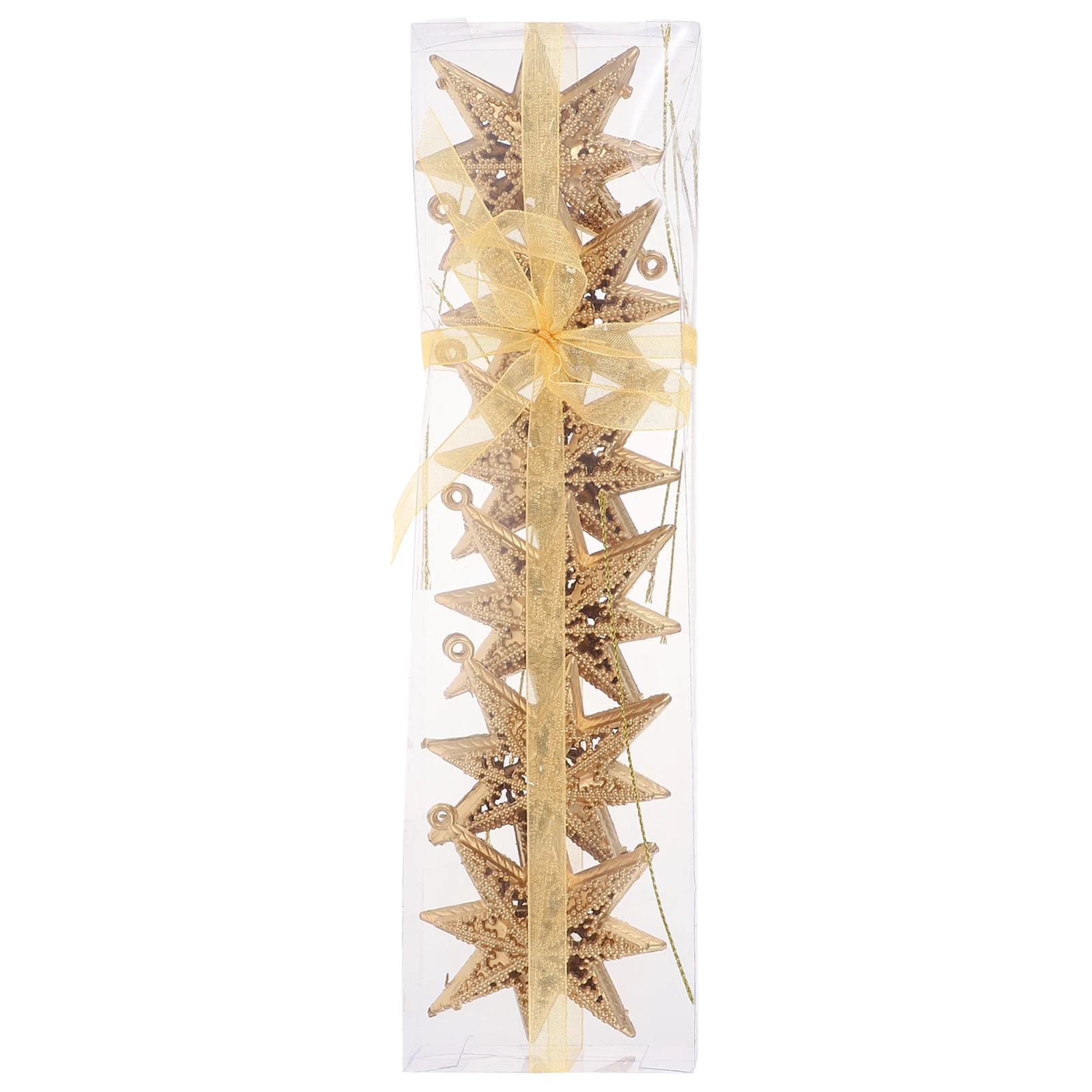 

6 Pcs Golden Star Pendant Christmas Crafts Eco Friendly Party Photo Prop Holiday Winter Festive Atmosphere Tree