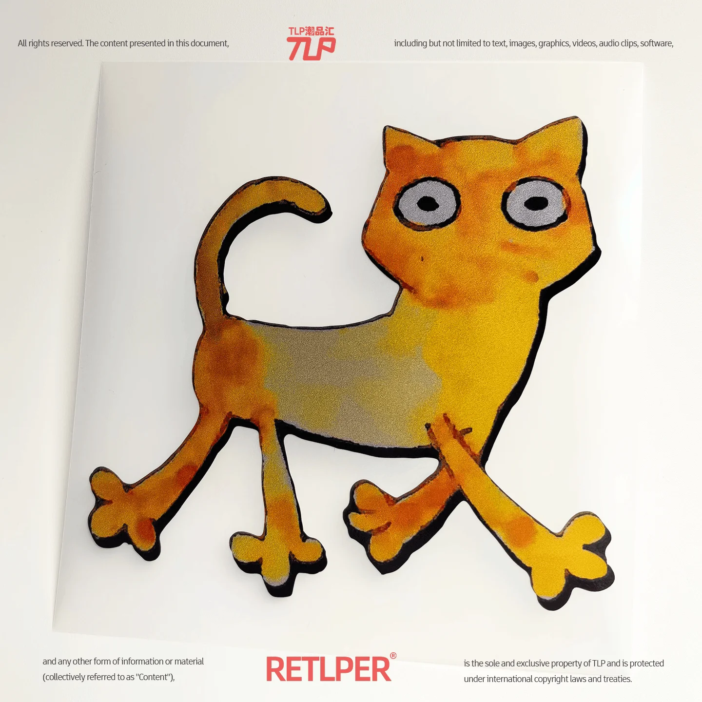 Retlper Hollow-Out Car Sticker: the Silly Cat Who Forgot How to Walk, Cute Pet Waterproof Multi-Purpose Motorcycle Sticker