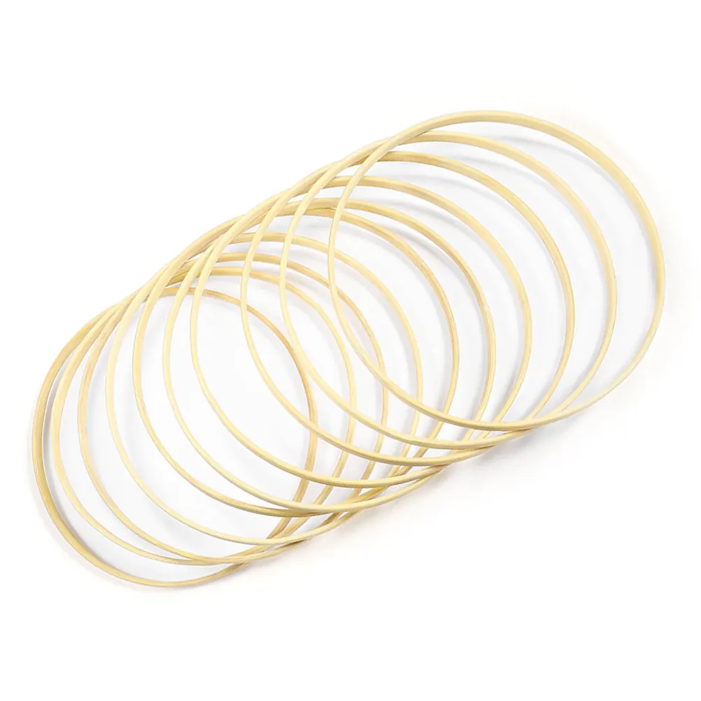 13Pcs Bamboo Dreamcatcher Rings 20Cm Round Craft Frames DIY Wind Chime Wreath Embroidery Handmade Accessories Wedding Home Decor