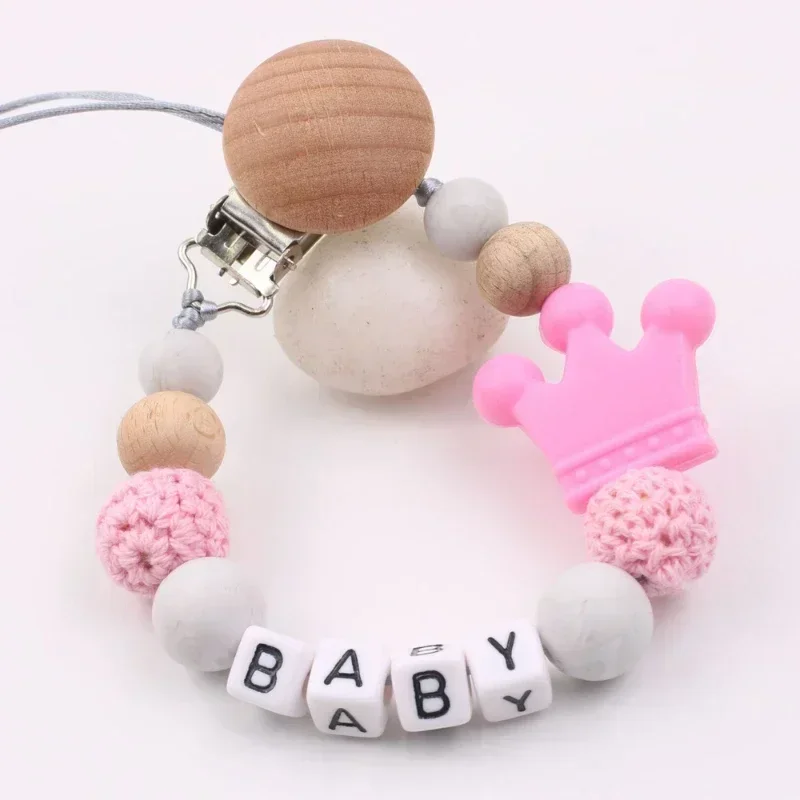 Baby Comfort Fopspeen Ketting Kinderen Beukenhout Siliconen Niet Bisfenol Fopspeen Ketting Kids Speelgoed Hanger Fopspeen Accessoires