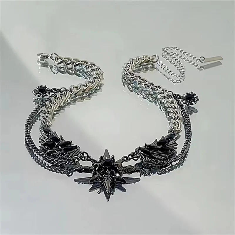 Dark Wind Wings Magnificent Gem Personalized Necklace Hip Hop Street Niche Design Necklace