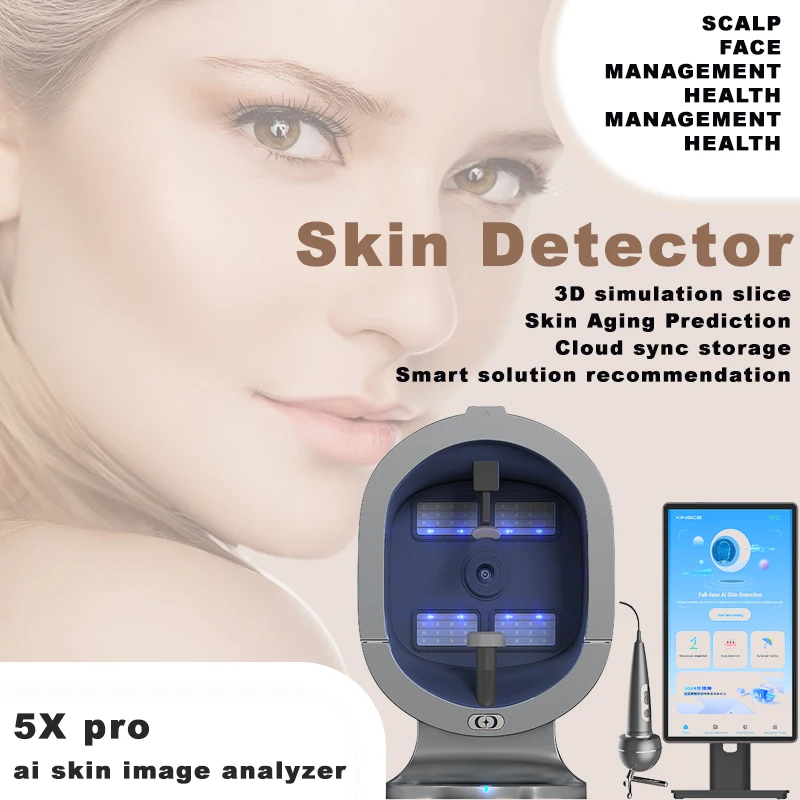 전문가용 데스크탑 X5 Pro 피부 검사기 모발 모낭 감지기 얼굴 3D 피부 스캐너 HD 기기 스마트 피부 분석기
