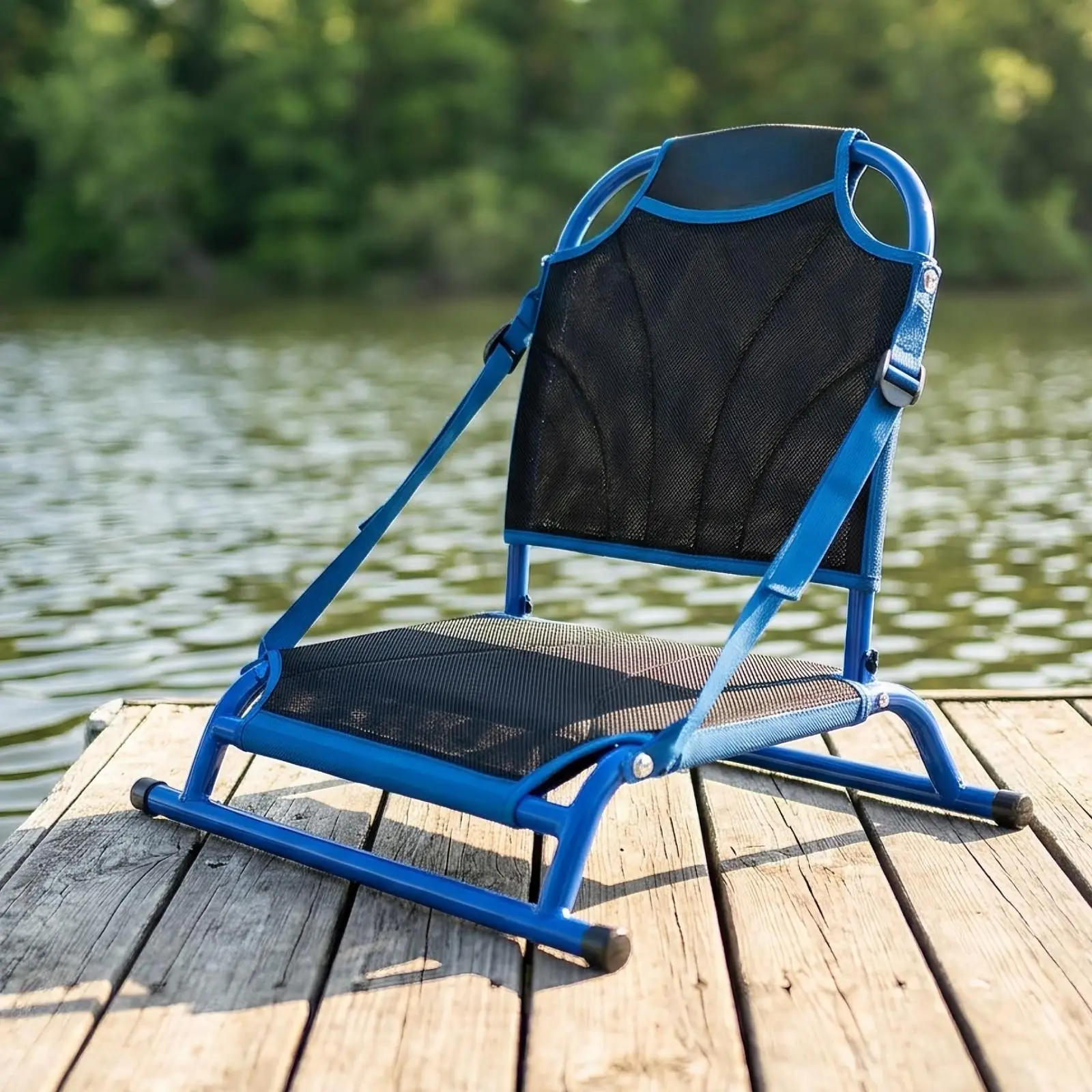 Kayak Chair with Angled Straps and Rectangular Base for Canoe Boat Paddle Board