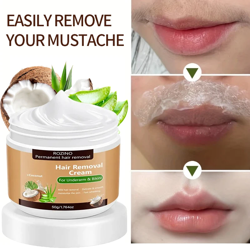 50G/100G/150G Kokosnuss Semi-Permanente Haarentfernungscreme, einmal anwenden, langanhaltende Glätte für 6 Monate, erfrischende und schnelle Haarentfernung, Haarentfernungscreme für Frauen, Haarentfernungscreme für Männer, einfache Haarentfernung, sofortige Entfernung, glatte Oberfläche ohne schwarze Flecken, reisefreundlich, geeignet für die Haarentfernung im Gesicht, an den Lippen, in den Achseln, an den Beinen, an den Armen und in den Intimbereichen sowie für die Haarentfernung am ganzen Körper. – Detail 4