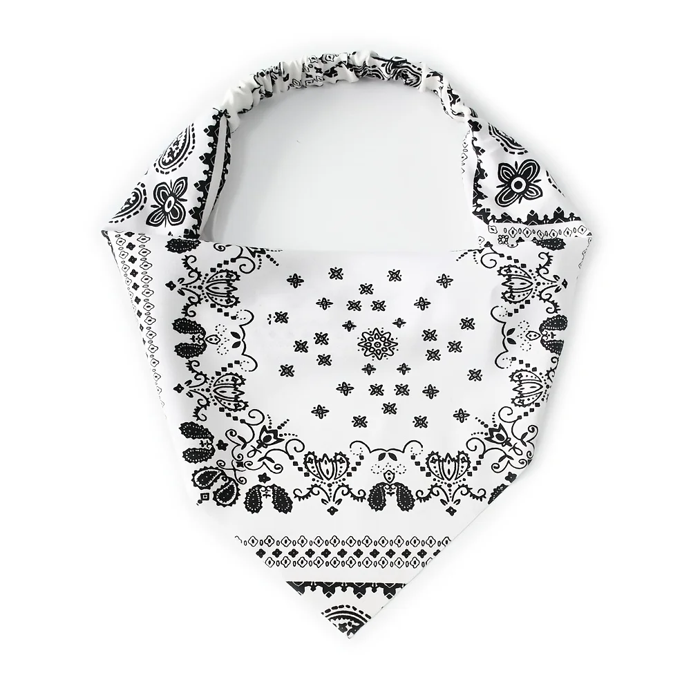 4 pieces of cashew flower triangle headband, unisex chiffon hip-hop versatile elastic headscarf