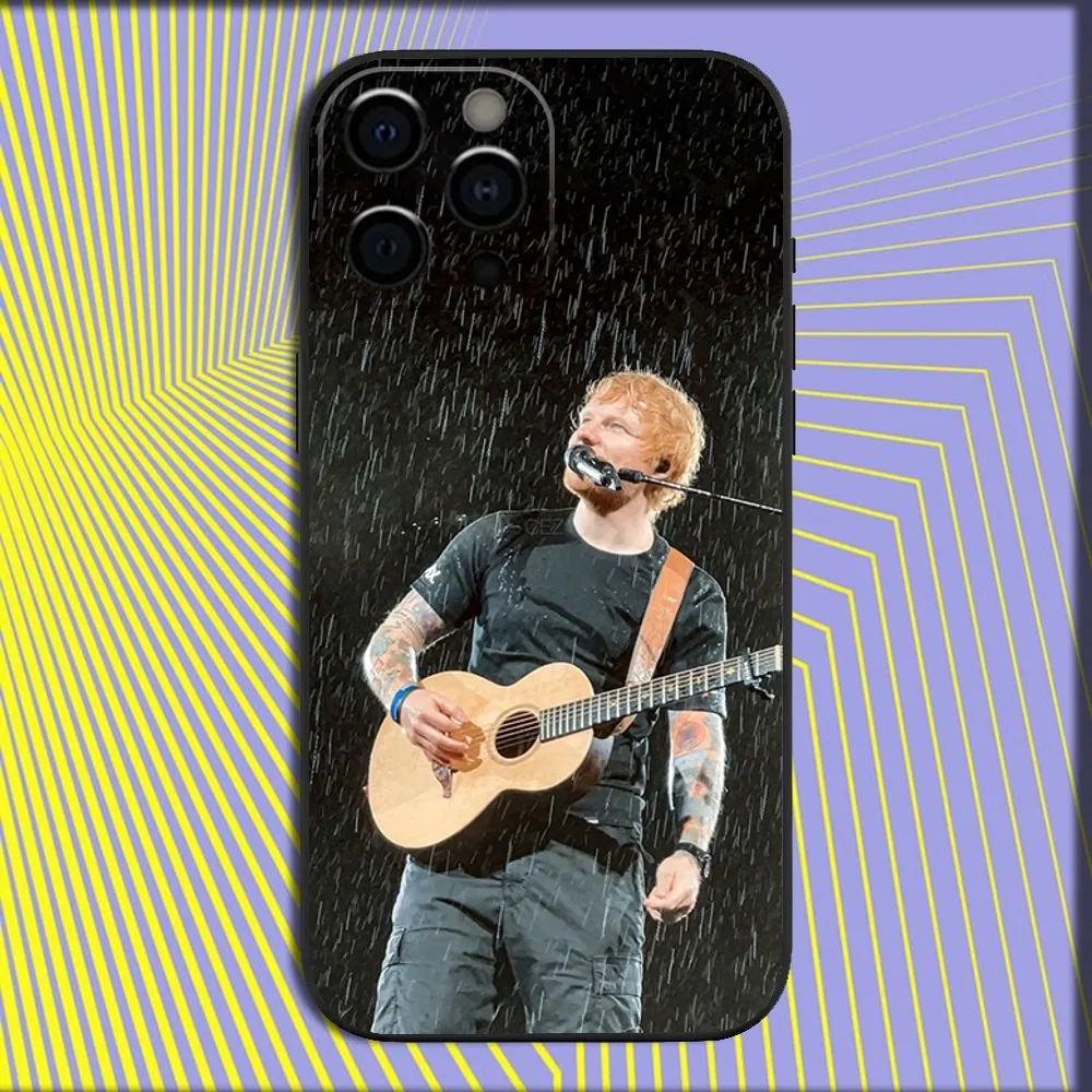 Music E-Ed Sheeran Phone Case For iPhone 16,15,14,13,12,11,Pro,X,XS,Max,XR,Plus,Mini Soft Black Cover