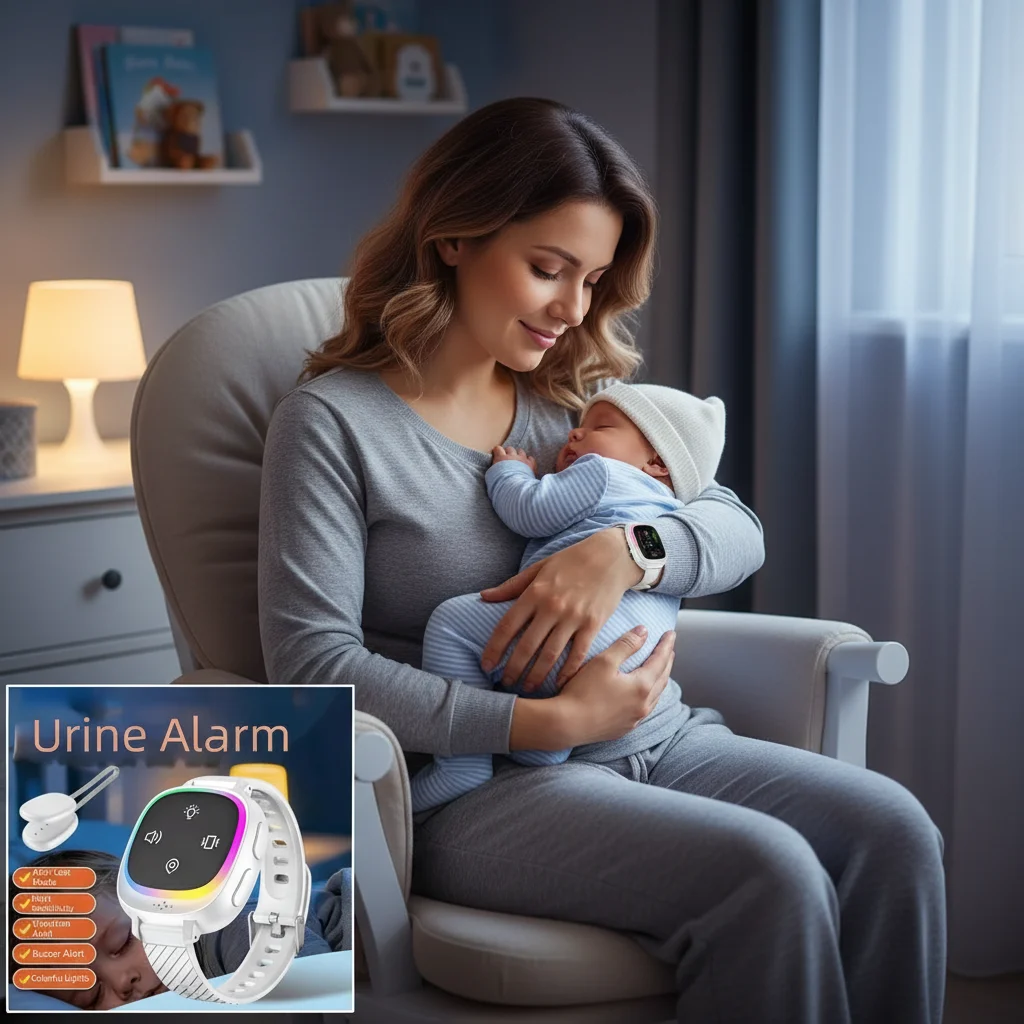 Wireless Bedwetting Alarm Wearable Portable Urine Moisture Alarm Anti loss USB Rechargeable Vibrating Reminder Device