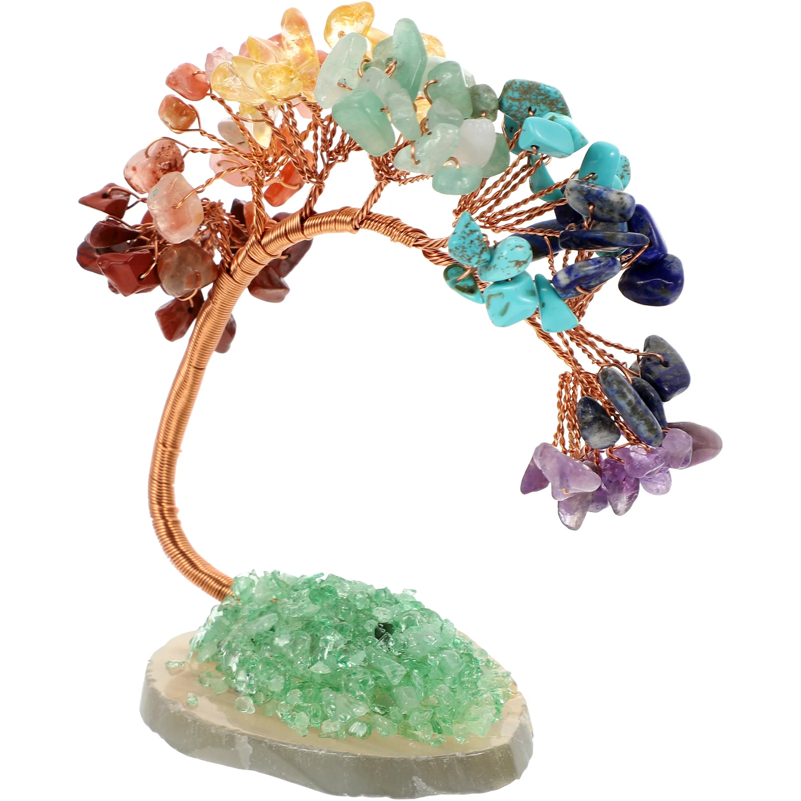 

Crystal Of Life Ornament Home Office Desktop Decor Fengshui Wealth Statue Amethyst Tree Bonsai Adornment Gift