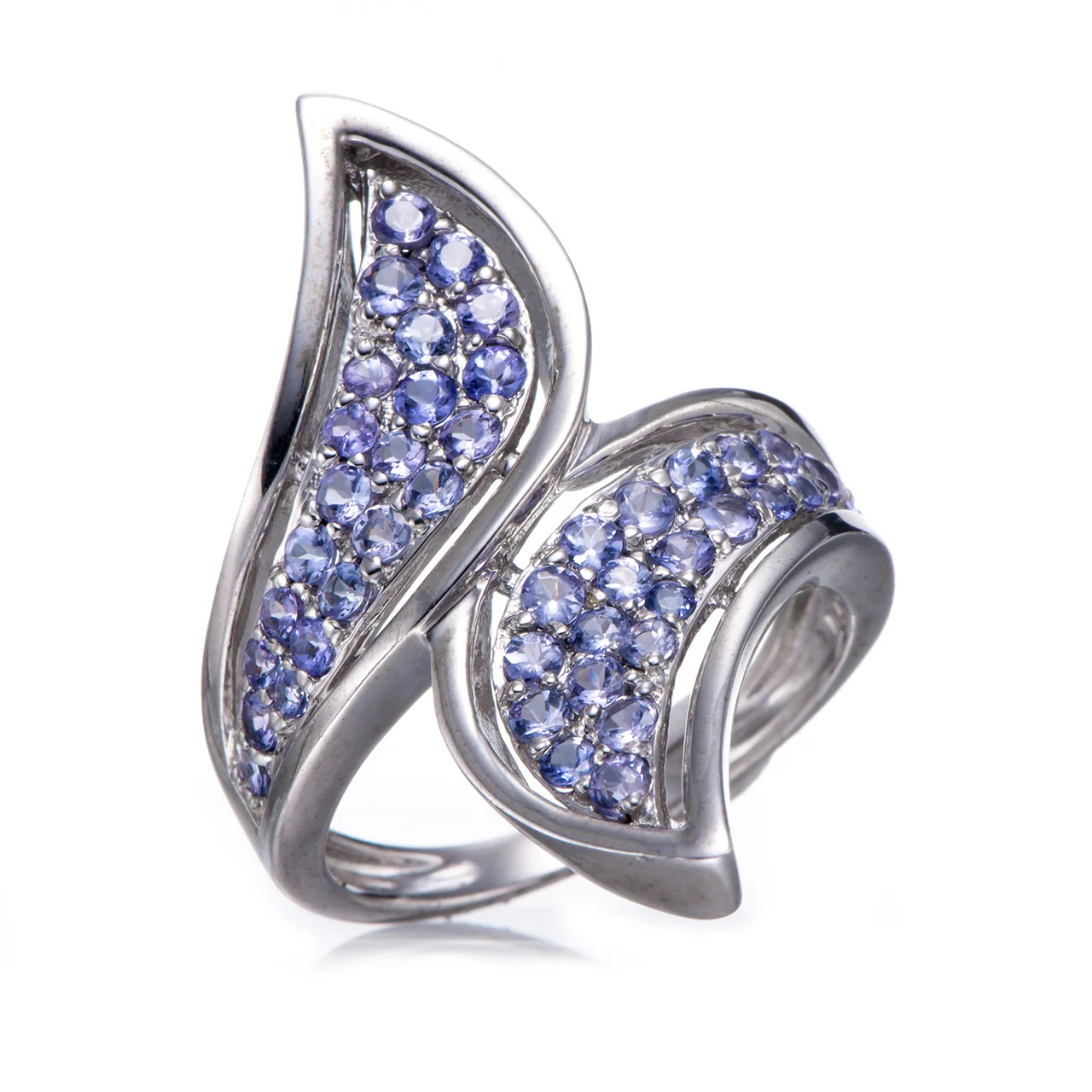 

GESIDE Tanzanite Rhodium Over Sterling Silver Ring