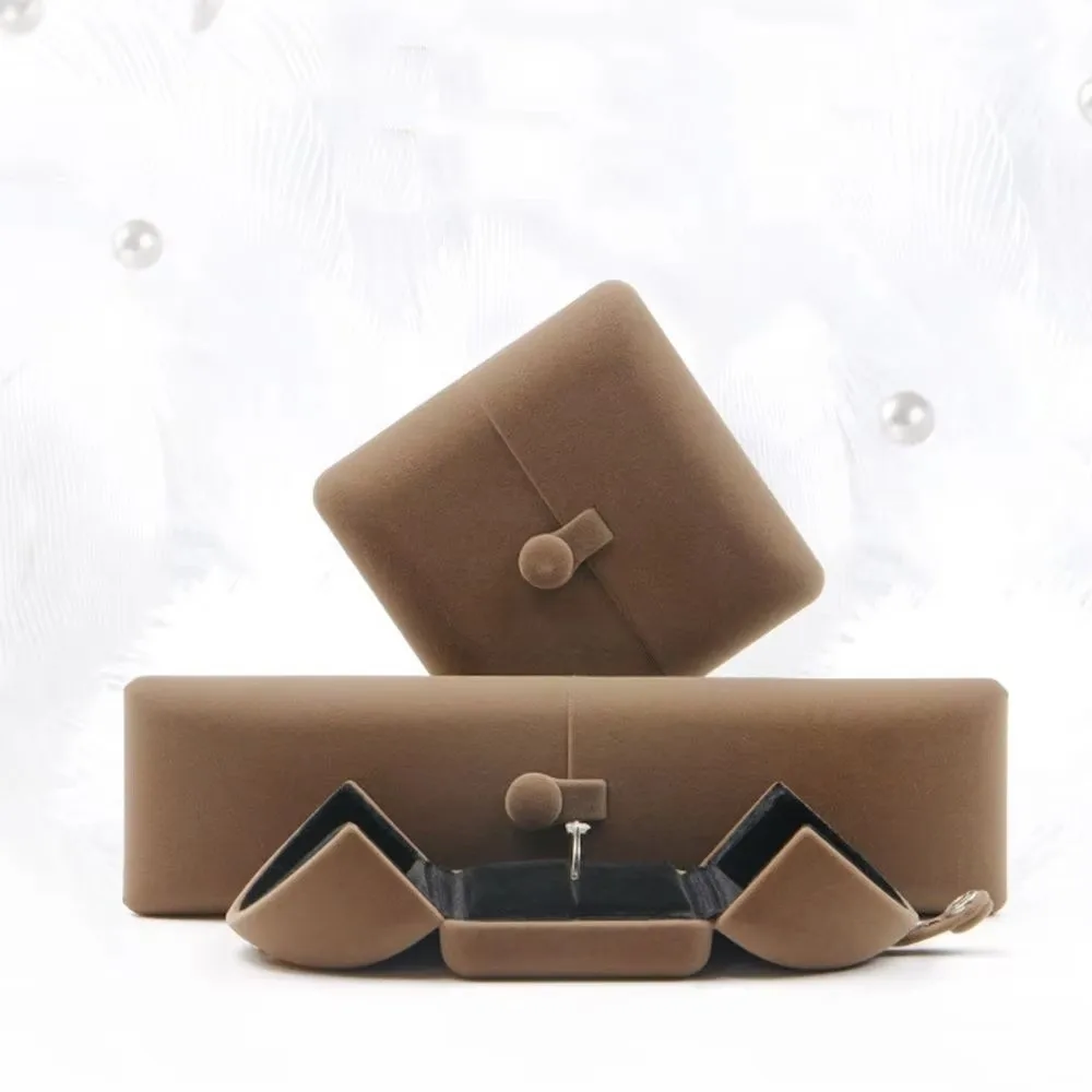 Velvet Material Jewelry Storage Box Double Open Design Ring Earring Bracelet Necklace Storage Jewelry Display Box