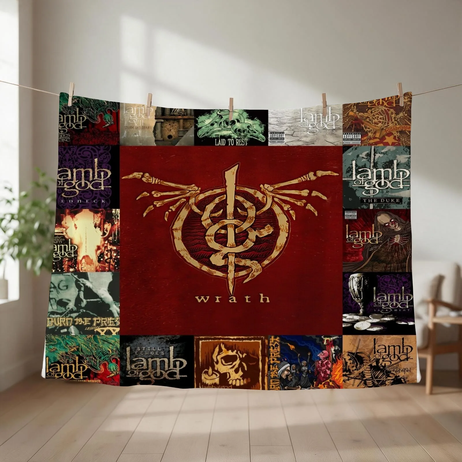 Ai lamb of god Albums Quilt For Fans Throw Blanket couch cozy soft plush fuzzy picnic outdoor blanket