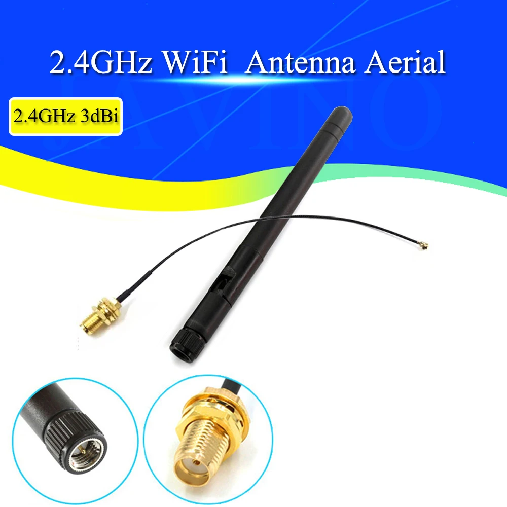 2.4GHz 3dBi WiFi 2.4g Antenna Aerial RP-SMA Male wireless router+ 15cm PCI U.FL IPX to RP SMA Male Pigtail Cable ESP8266 ESP32