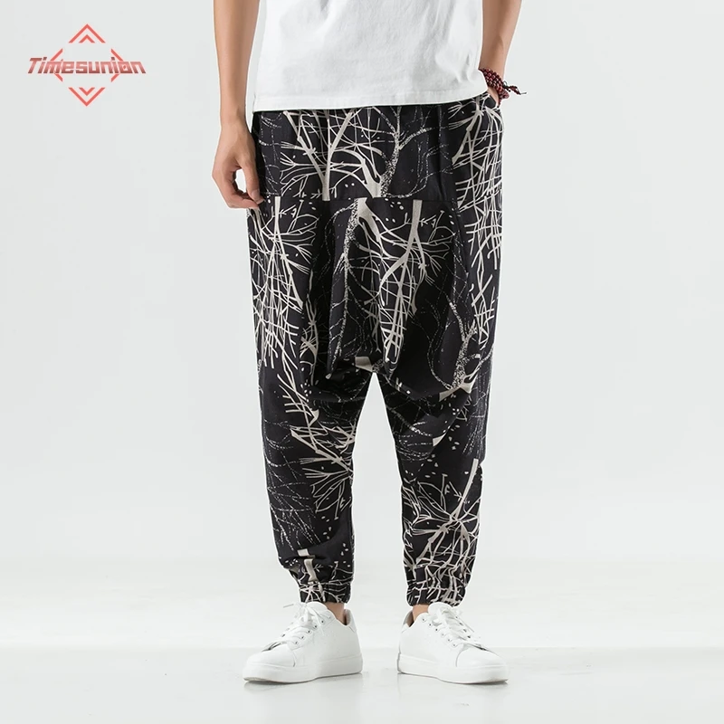 Comfortable Prints Cotton Joggers Men Baggy Hippie Boho Gypsy Aladdin Cargo Pants Yoga Harem Pants Plus Size Women Pants