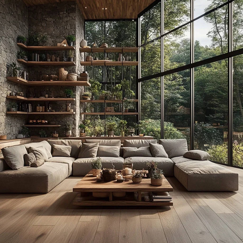 Log tea table simple natural solid wood large board tea table sofa coffee table living room