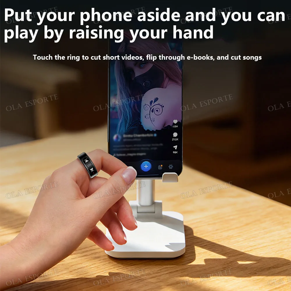 New Smart Ring Electronic Book Short Video Control Wireless Charging Health Manager Waterproof For Android IOS Page Turning Ring