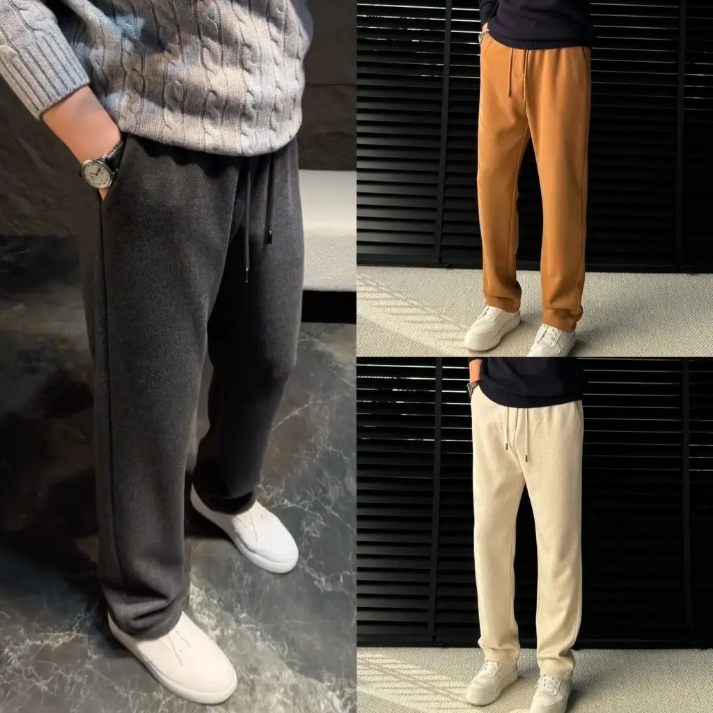 

Mens Casual Pants Autumn Winter Fleece Sweatpants Men Joggers Elastic Waist Sport Casual Trousers Baggy Fitness Gym Clothing