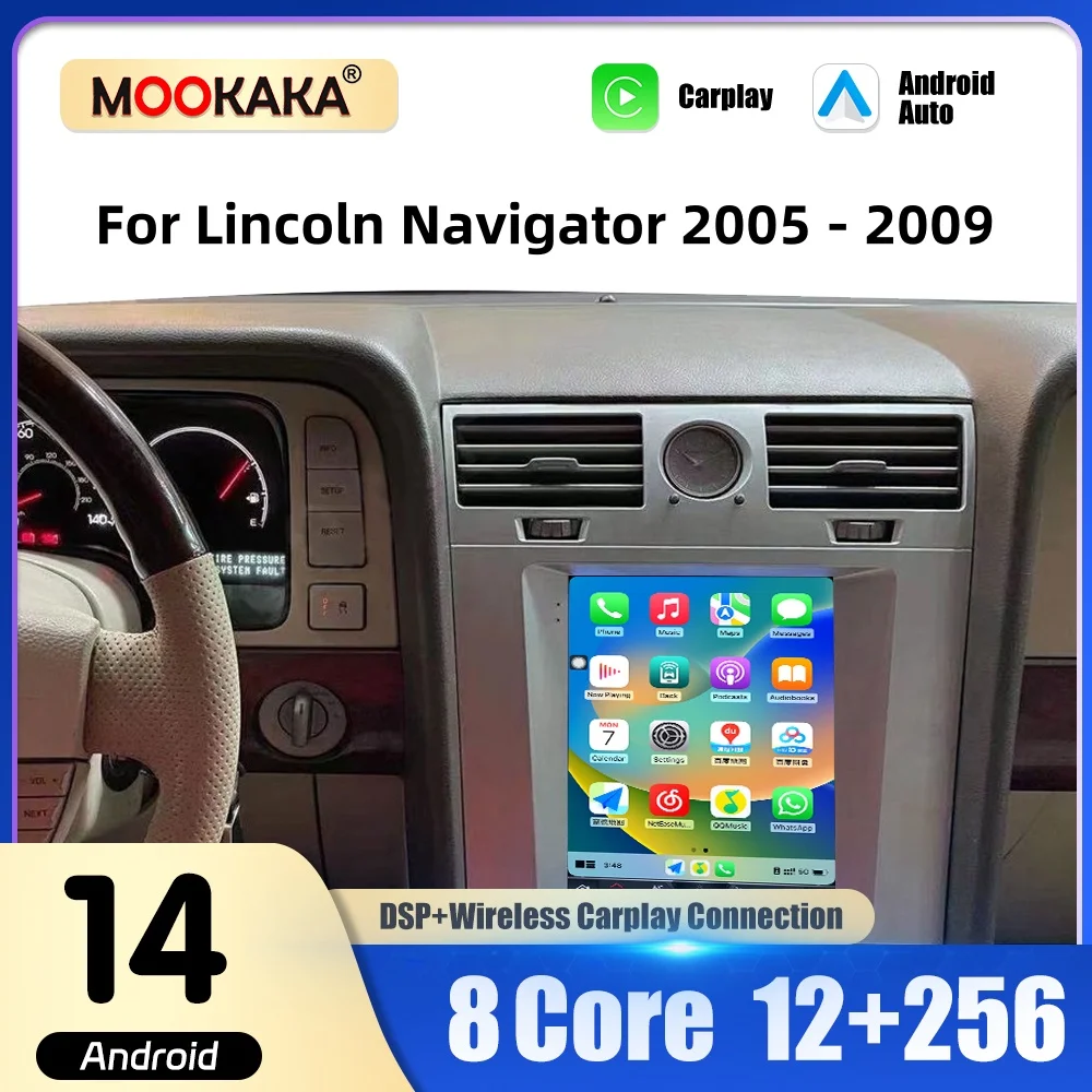 

For Lincoln Navigator 2005 -2009 Car Radio Multimedia Player with Wireless CarPlay Android Auto GPS Navigation WiFi Stereo Sound
