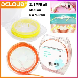 2.1M/Roll Dental Rubber Dam Stabilizing Cord Wedges Clamps Sheets Medium Elastic Wedges Line Dia 1.8mm Dentist Materials