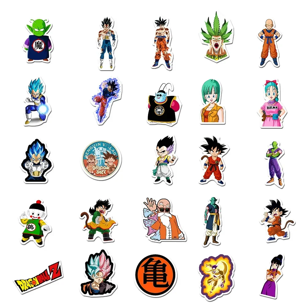 50 Pcs/set Dragon Ball Z Japanese Cartoon Dragon Graffiti Stickers Car Motorcycle Draw Bar Box Cartoon Doodle Sticker Toys