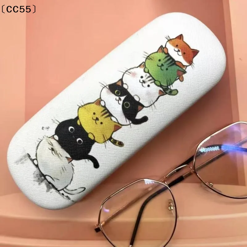 1Pcs Stylish  Convenient Sunglasses Storage Box Cute Round-Headed Cat-Themed Contact Glasses Case For Storing Prescription〔CC55〕