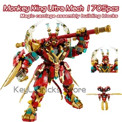 2023 NEW Monkie Kid Series Monkey King Ultra Mech Building Blocks Sun Wukong Mecha Compatible 80045 Bricks Toys For Boys Gifts