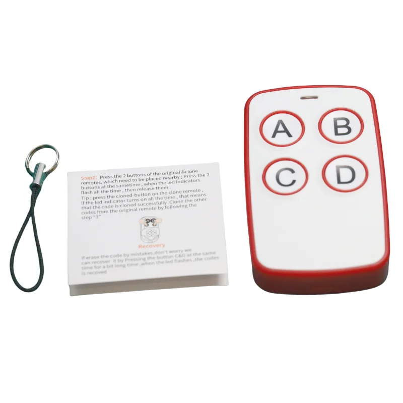 433MHz Auto Copy Remote Control Electric Garage Door Opener Remote Controller Duplicator Clone Cloning Code 4 Keys Transmitter