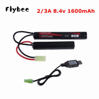 8.4V 1600mAh Airsoft Battery for H VFC HK416 CQB Rifle parts 8.4V NIMH Butterfly Nunchuck Battery with Mini Tamiya Connector