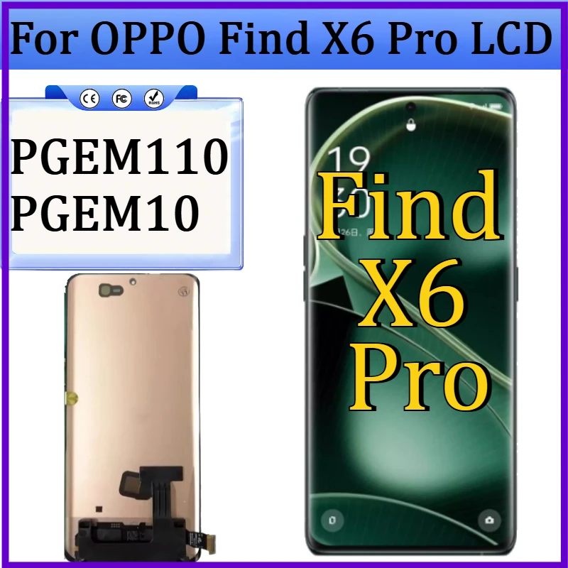 New TFT/OLED For Oppo Find X6 Pro LCD PGEM110 Display Screen Touch Panel Digitizer For OPPO Find X6Pro PGEM10 LCD