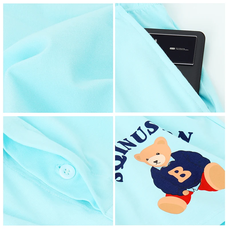 Мужское нижнее белье с принтом медведя — 95% хлопок, 5% спандекс, свободные брюки Aro, шорты для дома на открытом воздухе