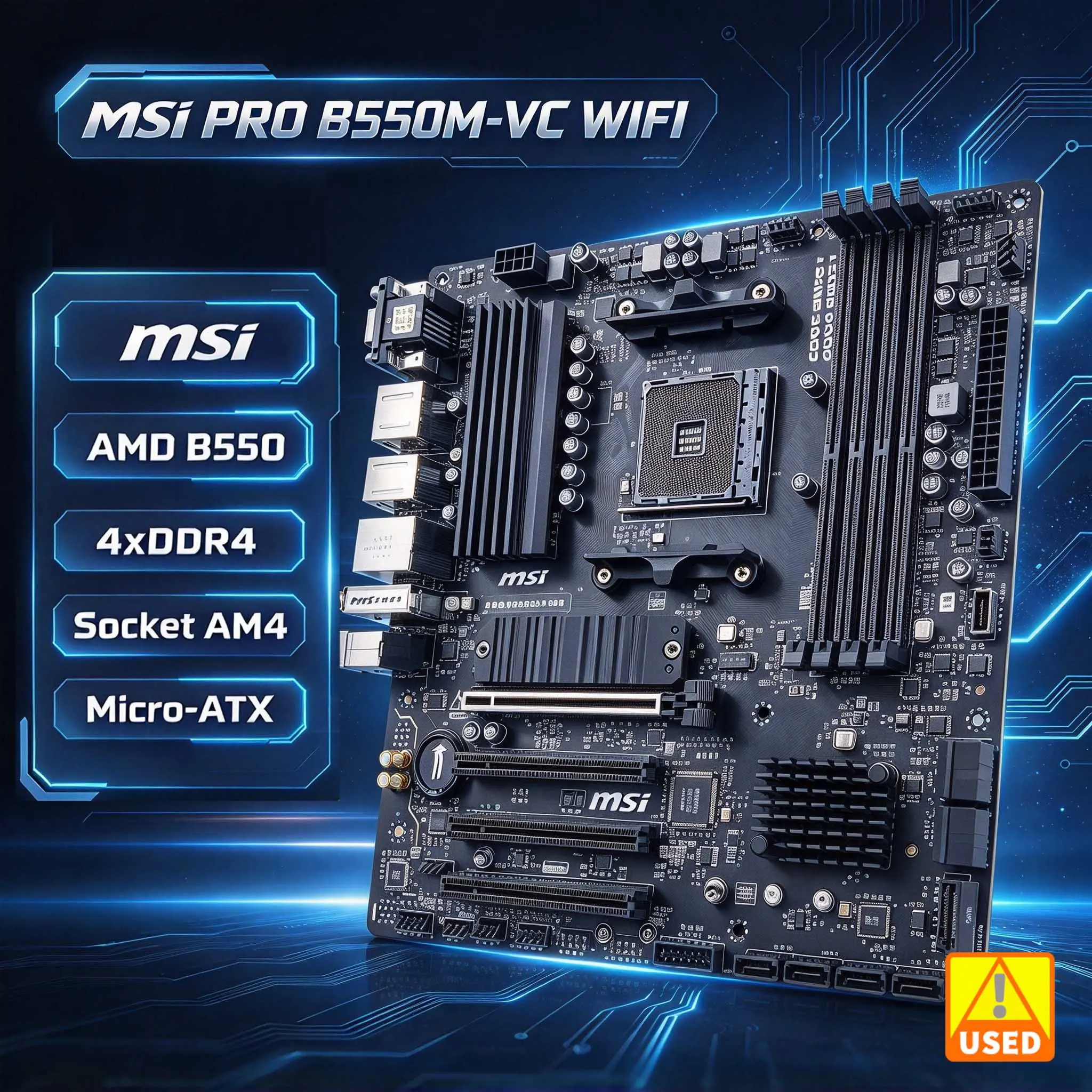 MSI PRO B550M-VC WIFI Motherboard AMD B550 4xDDR4 128GB Socket AM4 Micro-ATX  support 5800X 5900X 5700X 5300G 5600G cpu ﻿