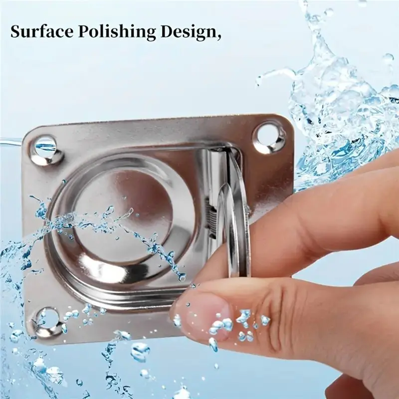 Y42A-Stainless Steel Locking Pull Ring Handles(2 Pieces), 2.5 Inch For Marine Boat, Yacht, Flush Lift