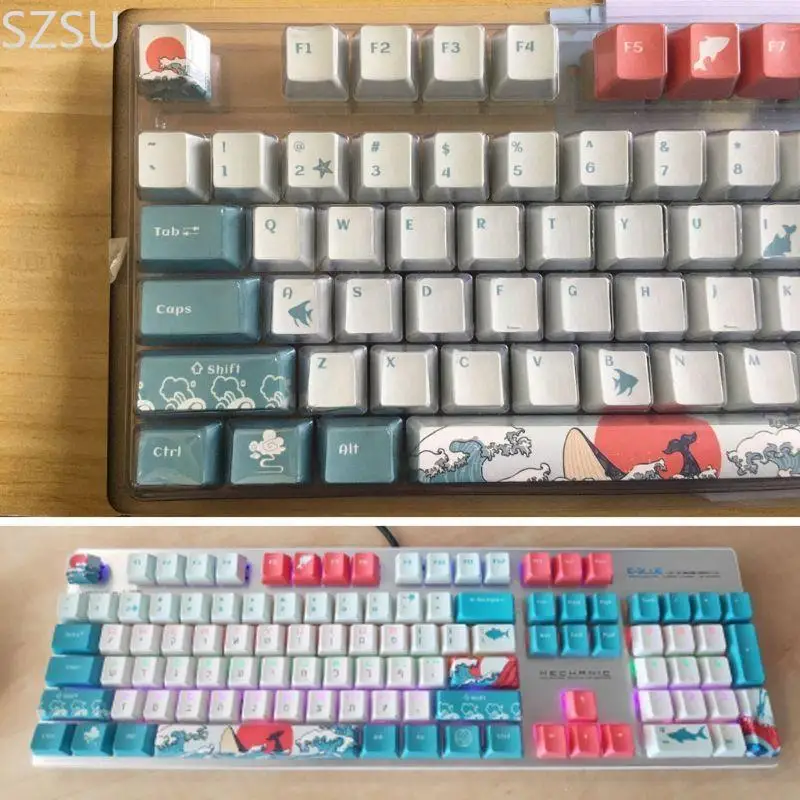 

SZSU Keycap Double-Shot Profile Mechanical Keyboard PBT-клавиш 108 клавиши/набор