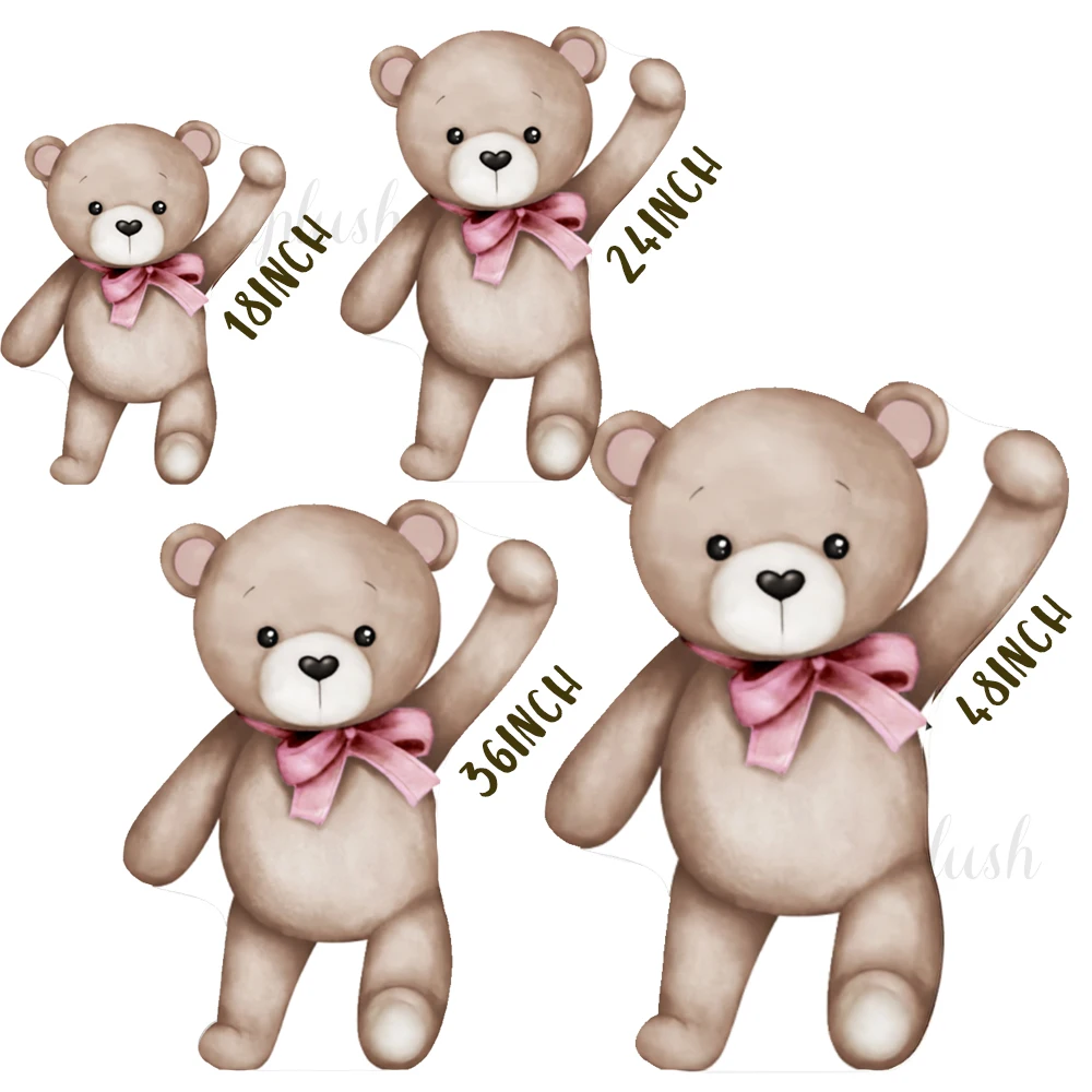 45-120cm Teddy Bear Cutouts Pink Bear for Girls Birthday Baby Shower Wedding Party Backdrop Decor Supplies Welcome Baby Props