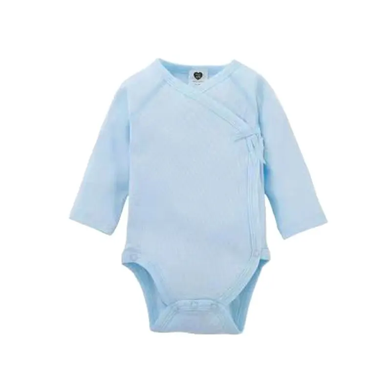 Baju monyet bayi lengan panjang, pakaian Terusan bayi baru lahir dan perempuan 100% katun warna putih