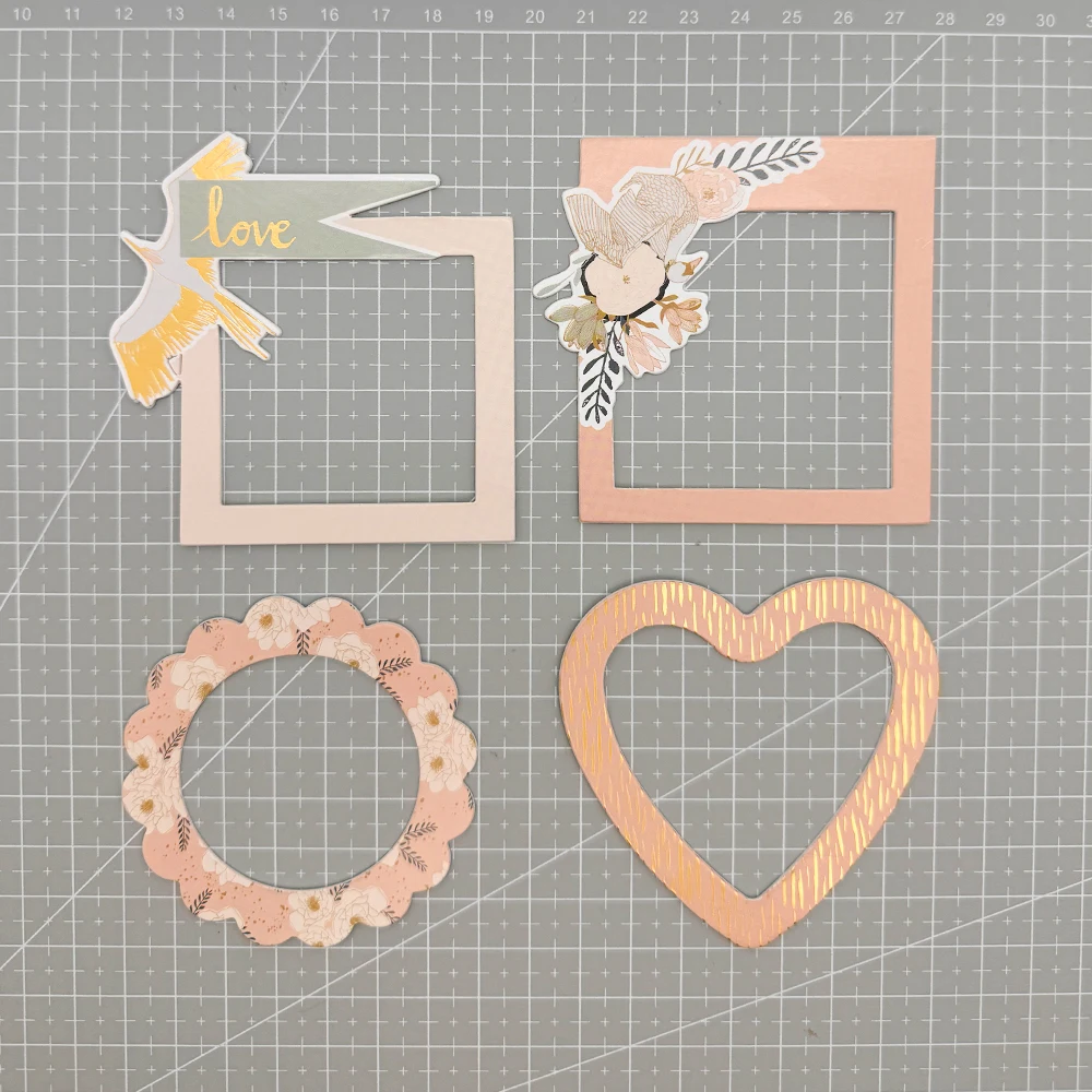 Creative Path Autocollants de cadre en carton ondulé à découper, Cadre rond en carton ondulé à découper motif fleur en feuille d'or pour Scrapbooking, Junk Journal et Artisanat DIY